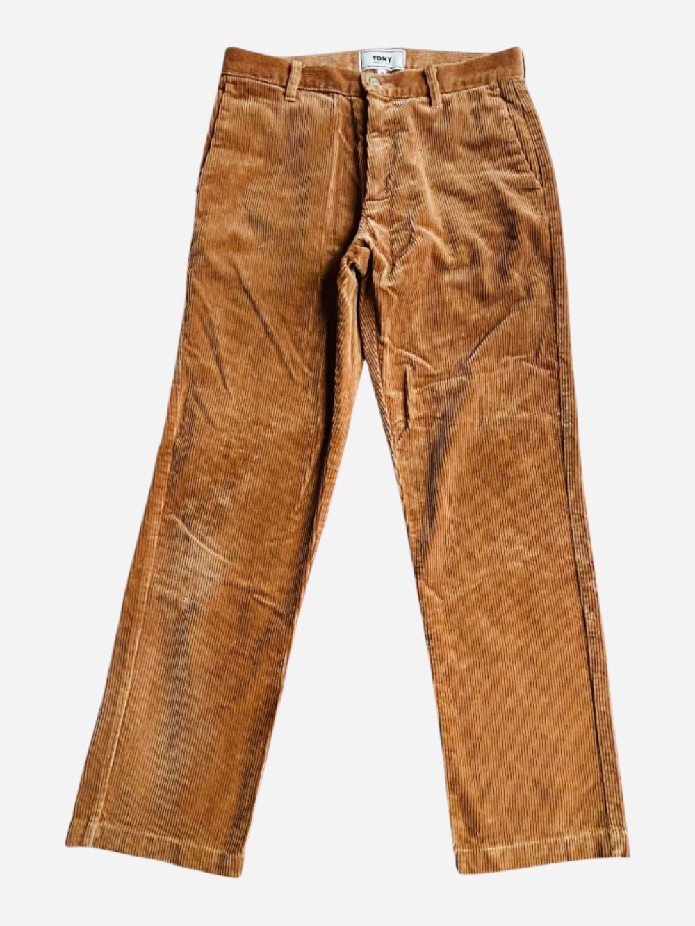 Yony Men’s Corduroy Trousers Golden Copper Made in USA Size 32